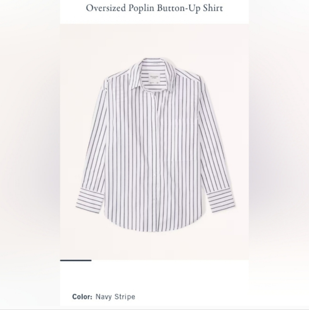 A&F Oversized Poplin Button Up